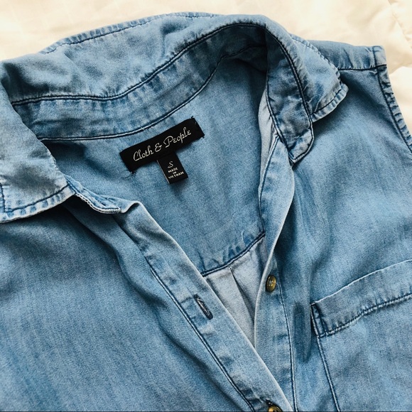 CLOTH AND PEOPLE Sleeveless Blue Denim Dress Small - Picture 5 of 7